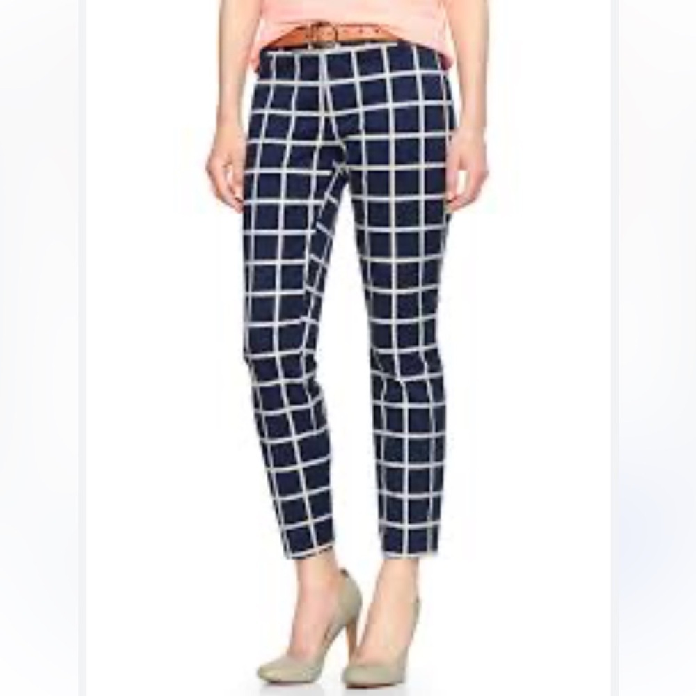 GAP slim cropped Blue and White Ankle Cropped Pants size 4 new with tags